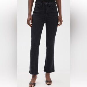 Good American Good Curve Washed Black Straight Leg Jeans